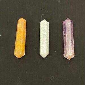 3 Genuine Stones 54mm Double Terminated Crystal Points